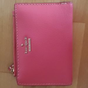 Kate Spade pink leather multiple compartment wallet